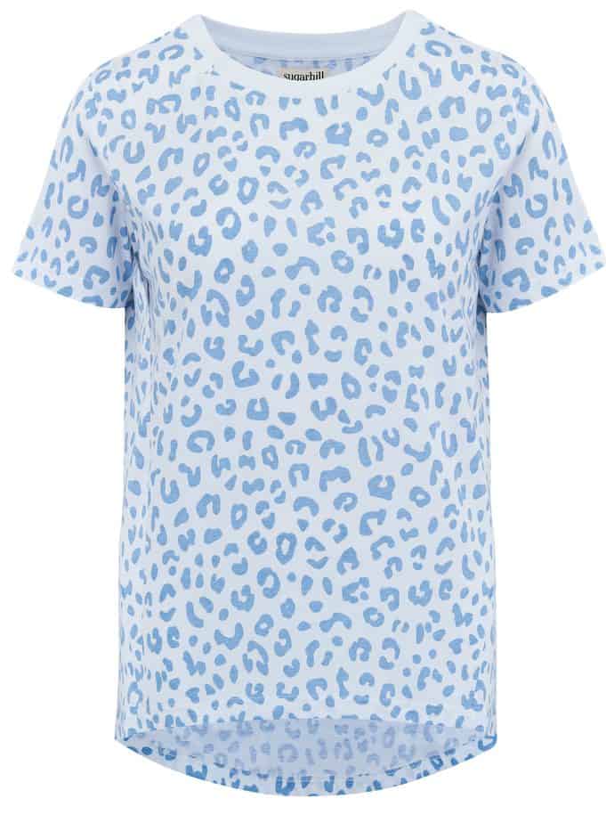 blue leopard print t shirt