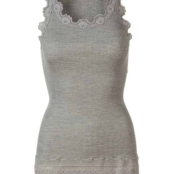 Rosemunde: Silk and Lace Camisole with Lace Trim at Bottom (Many Colours)