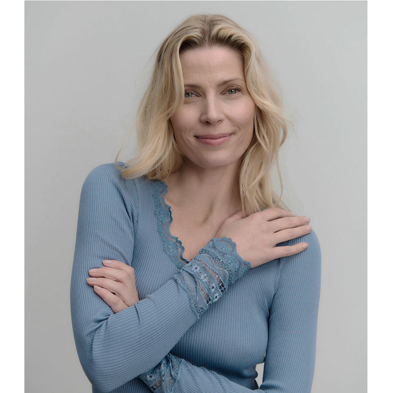 Wide Lace Cuff Top - Infinity Blue
