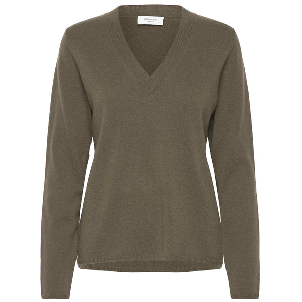 Laica V-Neck Cashmere Jumper - Forrest Night