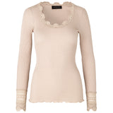 Wide Lace Cuff Top - Cacao