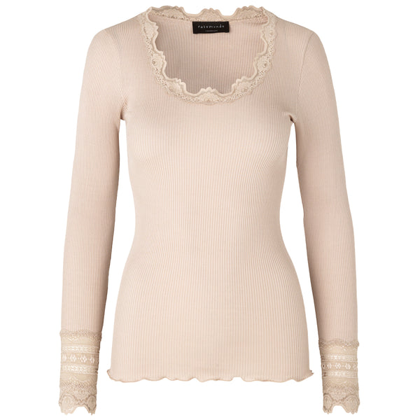 Wide Lace Cuff Top - Cacao