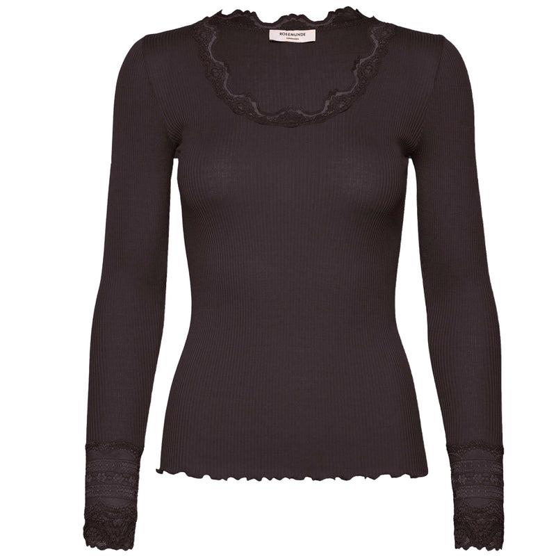 Wide Lace Cuff Top - Ganache