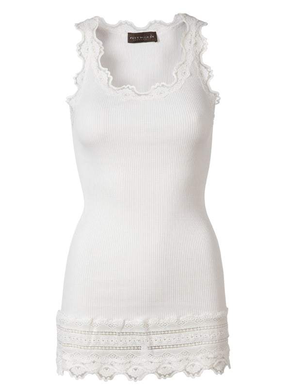 Rosemunde Wide Lace Tank New White