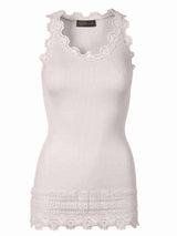 Rosemunde wide lace tank soft rose