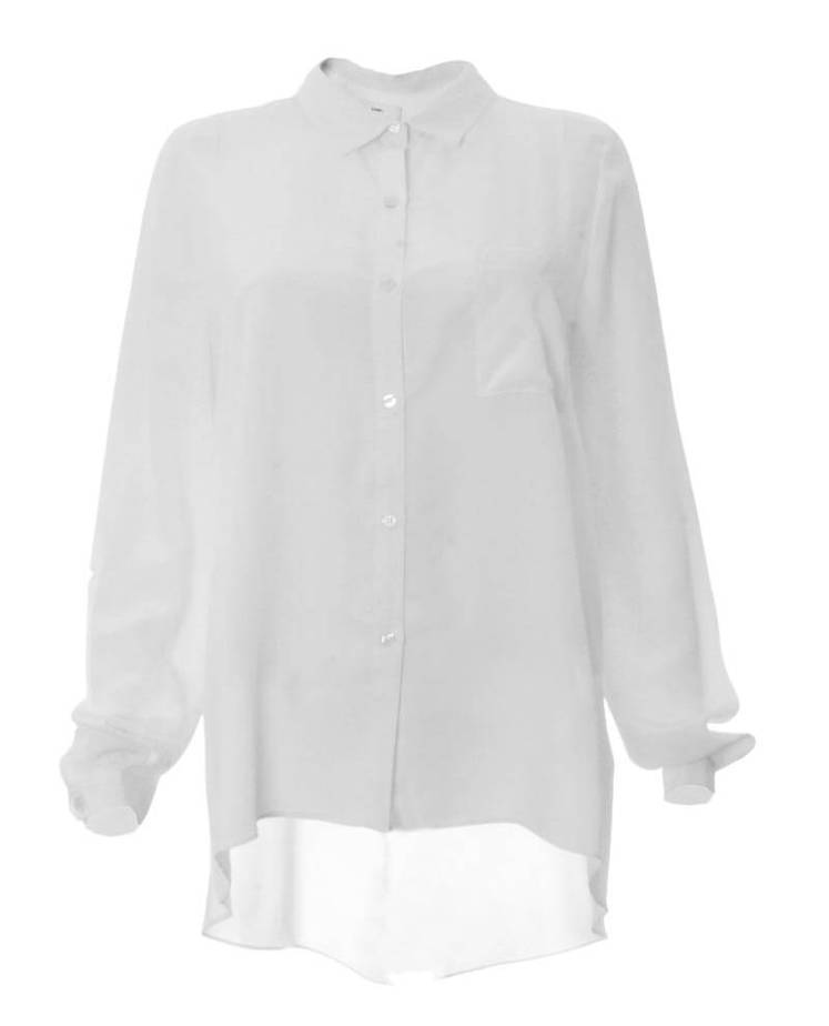 Shawn Silk Shirt in Silver Grey