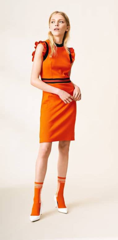 Baum und Pferdgarten Jasey Dress orange red shift dress womens workwear style