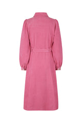 Celine Corduroy Midi Dress - Aurora Pink