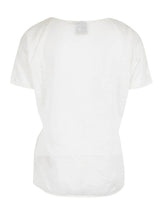 ICHI Jill white linen t shirt top