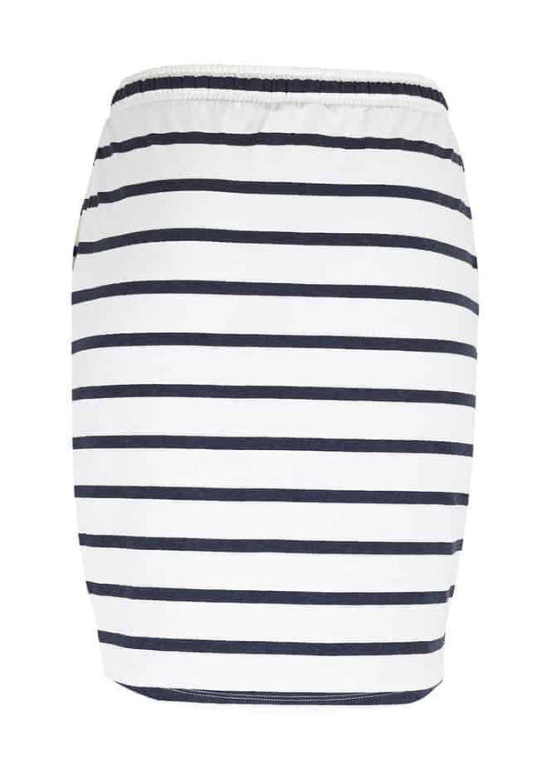 ICHI Jio jersey breton stripe print skirt