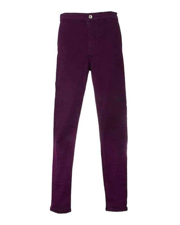 High-waisted skinny jeans in plum