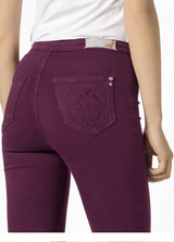 Skinny High Waisted Jeans - Plum