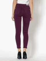 Skinny High Waisted Jeans - Plum