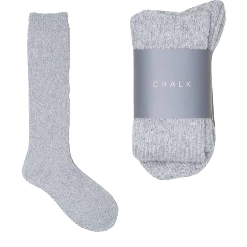 Chalk Cosy Socks - Silver