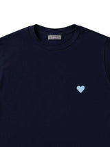 Chalk Louise T-Shirt Navy Heart Detail