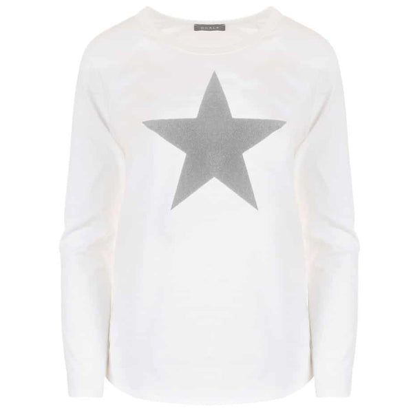 Chalk Tasha Long Sleeved T-Shirt White with Grey Star
