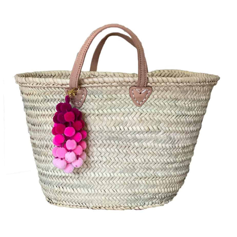 FSB Loves French Basket - Pink Pom Poms