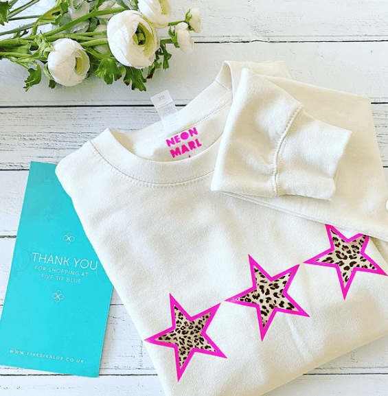 Neon Marl Leopard Print Stars on Sand Sweatshirt